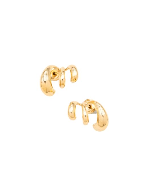 Boucles d’oreilles dorées triple créole à puce